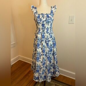 Haute Hippie Mommy & Me Boho Cottagecore Maxi Dress Blue Floral 2 NWT